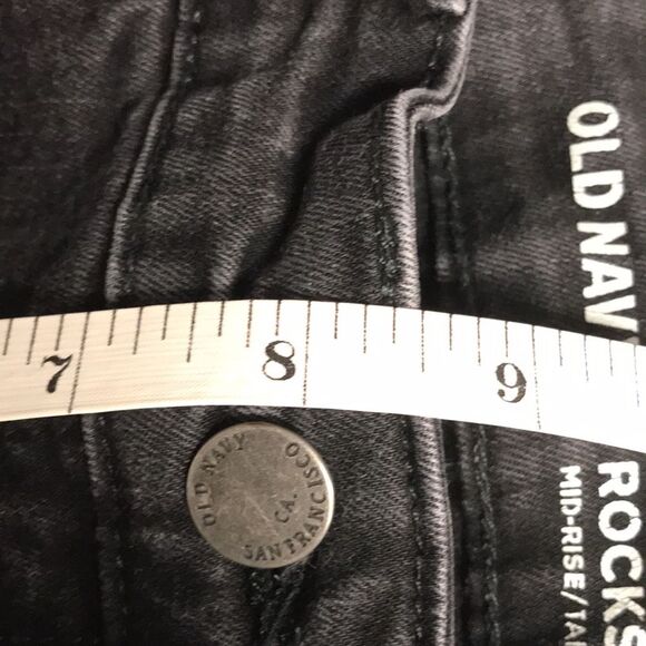 OLD NAVY Rockstar Mid Rise Black Jeans Womens Size 4 Comfort Stretch Denim - Picture 8 of 10